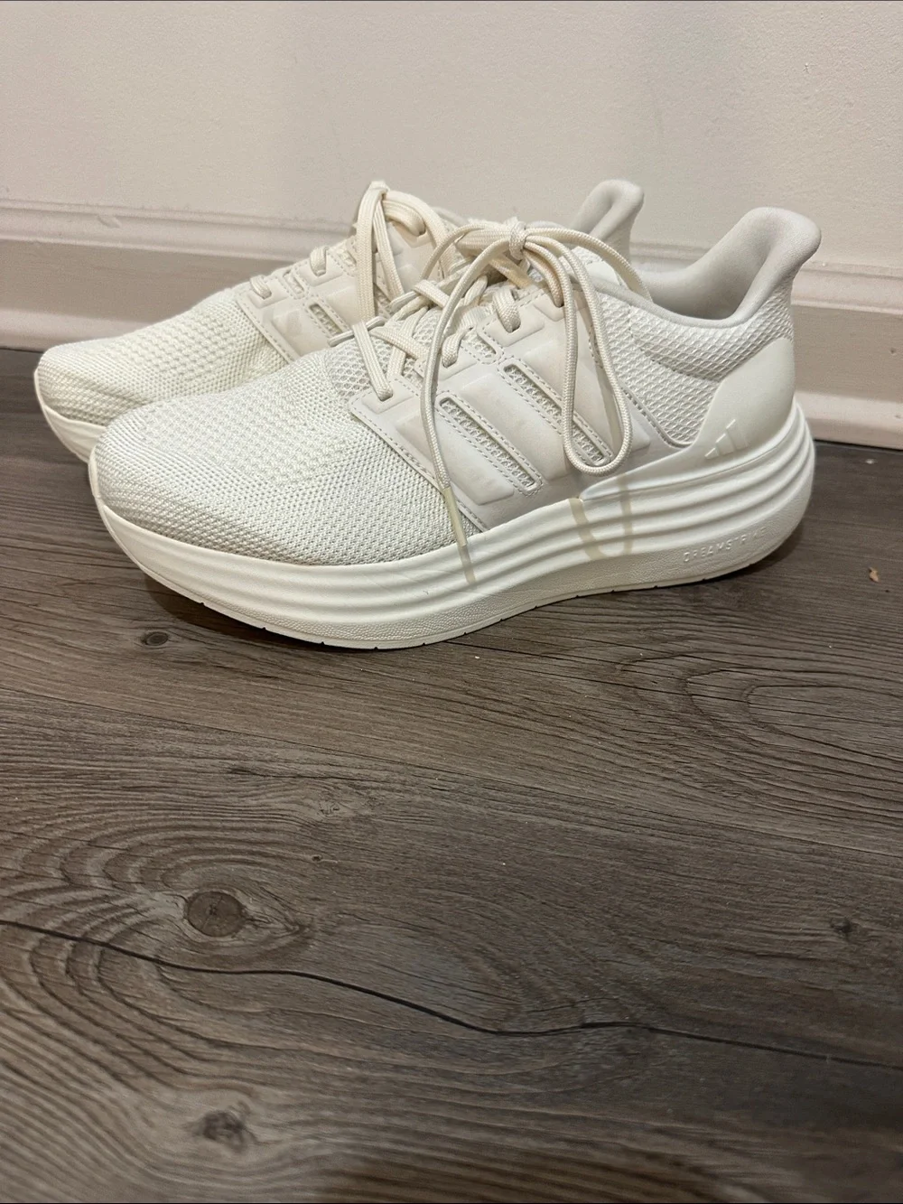 Women’s Adidas Dreamstrike Lightweight Knit Running Shoes - Cream